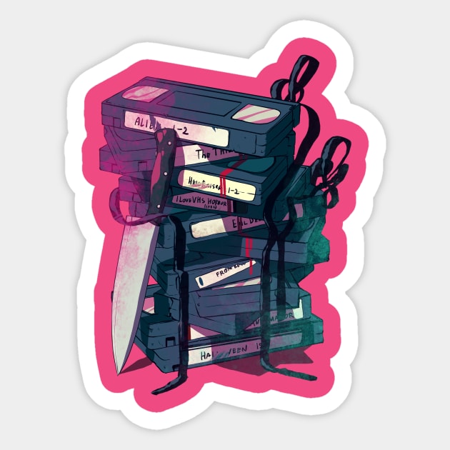 VHS horror 80s Sticker by Kotolevskiy